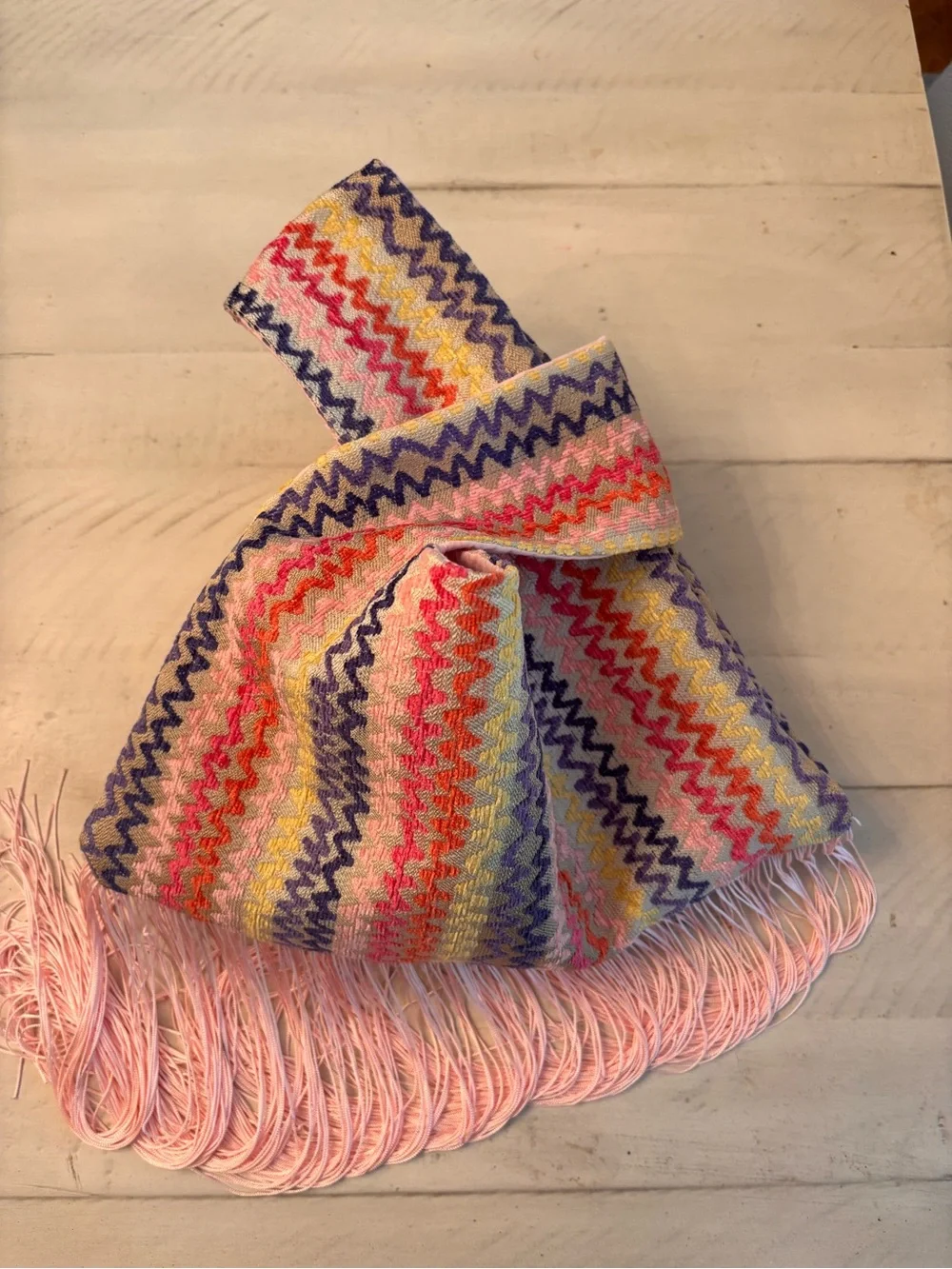 CUSTOM MADE MISSONI INSPIRED FRINGE KNOT BAG